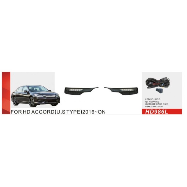Фари додаткові Honda Accord 2016-17 U.S TYPE проводка (к-т 2шт)