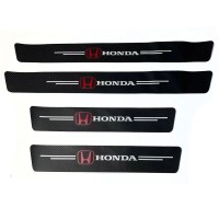 Наклейки на пороги Honda карбон - защитная пленка 4 шт