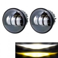 LED фара протитуманна Infiniti Nissan 45W дворежимні біле і жовте світло (к-т 2 шт)