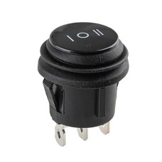 Перемикач on-off-on 12V круглий 3pin 22*22*17мм 6A 250V 10A 125 250V