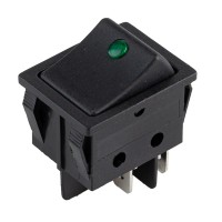 Перемикач on-off з підсвічуванням 12V квадратний Green 25*31*20мм 16A250V 20A 125V