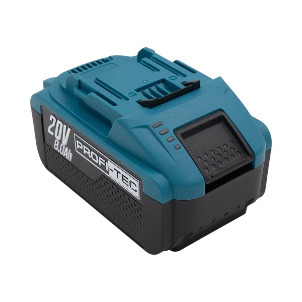 Акумуляторна батарея PROFI-TEC PT2080EP POWERLine (20 В / 8.0 Аг, високострумова, з індикатором)