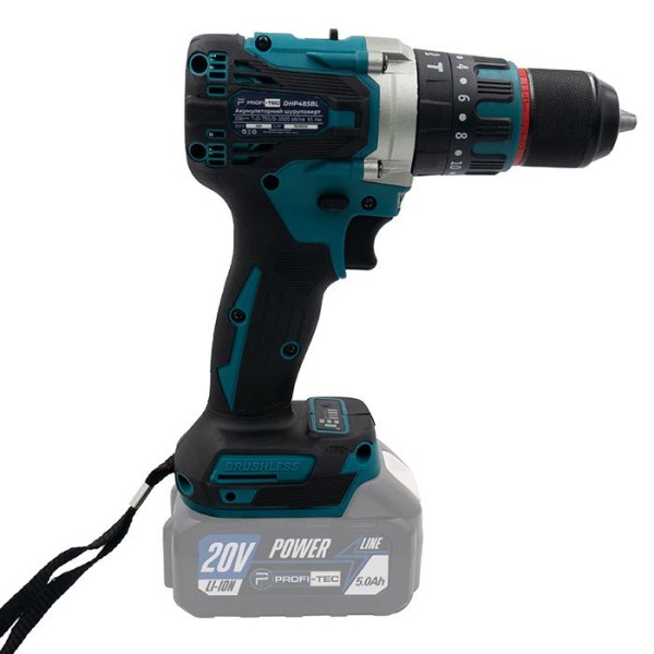 Акумуляторний дриль-шуруповерт PROFI-TEC DHP485BL POWERLine , без акумулятора та зарядного пристрою (005967)