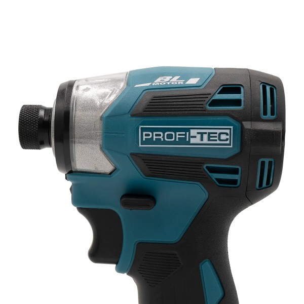 Акумуляторний імпульсний гвинтоверт PROFI-TEC PID1820BL POWERLine, набір біт, два акумулятори PT2020MP по 2.0 Аг, зарядний пристрій (007224)