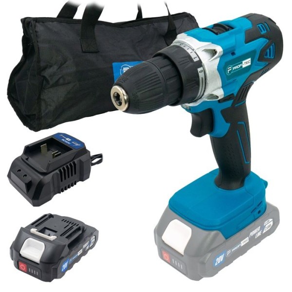 Аккумуляторный шуруповерт PROFI-TEC PCD2820V POWERL, 1×PT2020MP (2.0 Ач), зарядное устройство (007238)