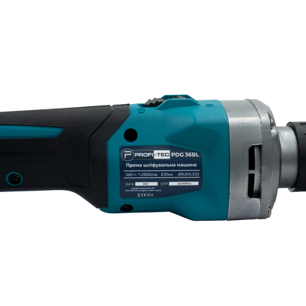 Акумуляторна пряма шліфувальна машина PROFI-TEC PDG36BL POWERLine , без акумулятора та зарядного пристрою (006729)
