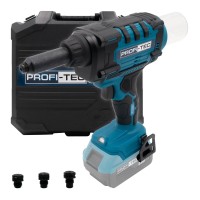 Аккумуляторный заклепочный пистолет PROFI-TEC PRG1020 POWERLine, мощность 10000 Н, без аккумулятора и зарядного устройства (007201)