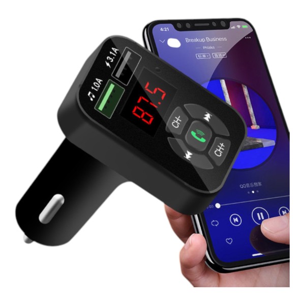 FM-трансмиттер (модулятор) CAR А-9 Bluetooth 5.0 3,1А Black