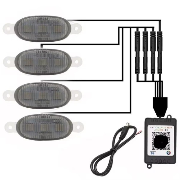 Габариты в решетку радиатора 3LED RGB Bluetooth 12V 