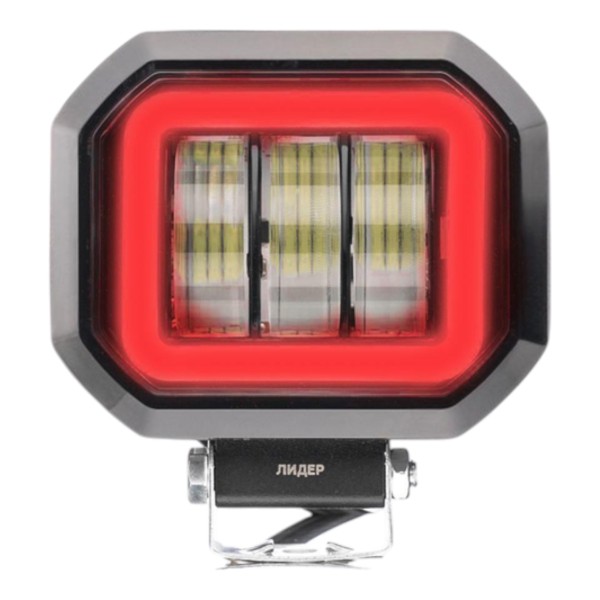 Фара рабочего света Leader + Red DRL V76 FLOOD 6Led x 5W (90 x 105 x 55) 10-30V/30W/6000K