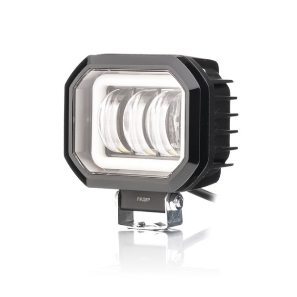 Фара рабочего света Leader + Yellow DRL V76 FLOOD 6Led x 5W (90 x 105 x 55) 10-30V/30W/6000K