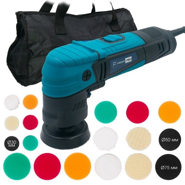 Роторная полировальная машина PROFI-TEC PPM-607SR SET, 600 Вт, диски 30/50/75 мм (006066)