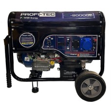 Бензиновий генератор PROFI-TEC PE-8000GE, 8,0 кВт, ручний / електростартер,  чотиритактний одноциліндровий (004765)