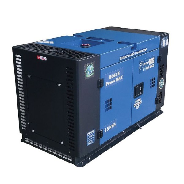 Дизельный генератор PROFI-TEC DGS15 Power MAX 14 кВА/11,5 кВт, 220V, 4-тактный, 2-цилиндровый (2V92F) (005028)