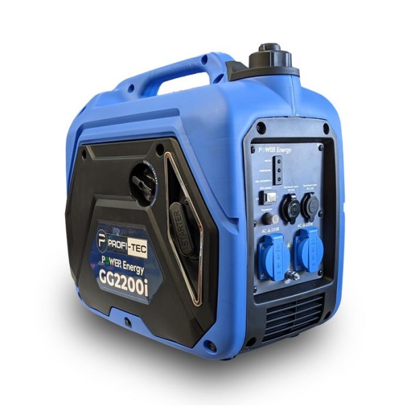 Инверторный бензиновый генератор PROFI-TEC GG2200i, 2,2 кВт, одноцилиндровый, четырехтактный, с воздушным охлаждением (005156)