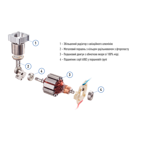 Компрессор "ViTOL" K-72/10 атм/60 до 100 л/мин/R15 до R18/дефлятор/двухцилиндровый (K-72)