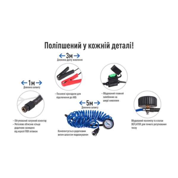 Компрессор "ViTOL" K-72/10 атм/60 до 100 л/мин/R15 до R18/дефлятор/двухцилиндровый (K-72)