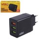 Зарядное устройство VOIN 30W, 3 USB, QC 3.0, быстрое сетевое ЗУ для авто и дома
