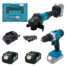 Акумуляторні набори інструментів PROFI-TEC Combo Set 2/7 і 2/8 POWERLine, PCD2820V, DGA201BL, (2×PT2040EP (4.0 Аг), зарядний пристрій (007056)
