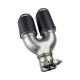 Насадка на глушитель Akrapovic двойная правая 53-265 мм (R-ZB)