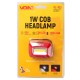 Налобный фонарь VOIN VL-103 | 1W COB, белый/красный свет, 1200 mAh, регулируемый угол