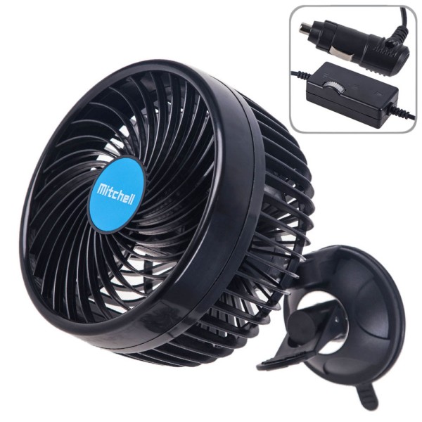 Автомобильный вентилятор 12V HX-T701E — 4.5", с клипсой, плавная регулировка скорости, салонный, экономичный