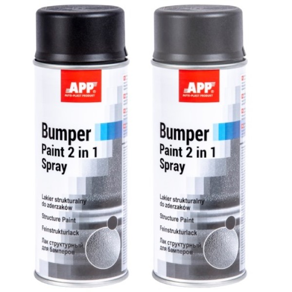Краска бамперная АРР Bumper Paint 2 в 1 Spray структурная, серая, 400 мл(020812)