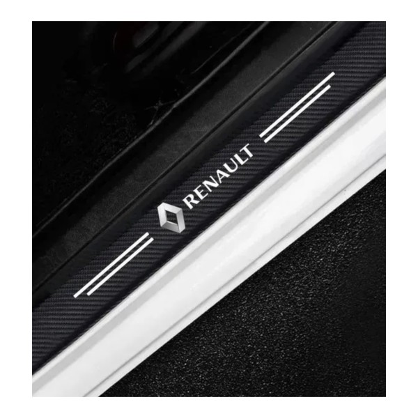 Наклейки на пороги Renault карбон — защитная плёнка 4 шт