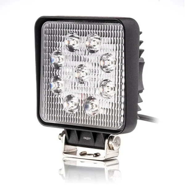 Фара світлодіодна Leader 6B 10-60V, 27W (9x3W), 2800Lm, EPISTAR WHITE, SPOT 1 шт
