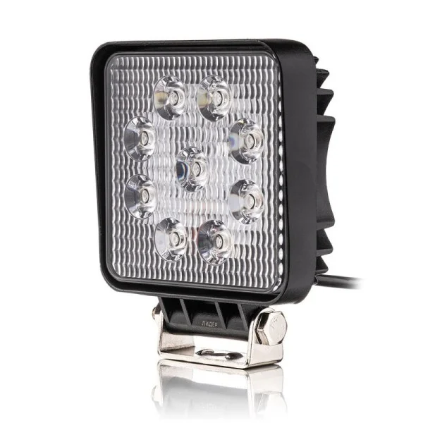 Фара світлодіодна Leader 6B 12-24V, 27W (9x3W), 2800Lm, EPISTAR Yellow, FLOOD 1 шт