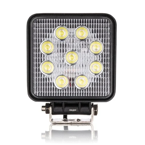 Фара світлодіодна Leader 6B 12-24V, 27W (9x3W), 2800Lm, EPISTAR Yellow, FLOOD 1 шт