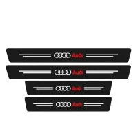 Наклейки на пороги Audi карбон - захисна плівка 4 шт