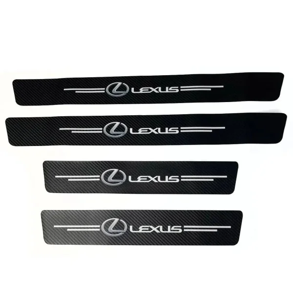 Наклейки на пороги Lexus карбон - защитная пленка 4 шт