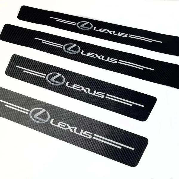 Наклейки на пороги Lexus карбон - защитная пленка 4 шт