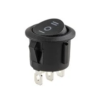 Перемикач on-off-on 12V круглий 3pin 22*22*15мм 6A 250V 10A 125 250V