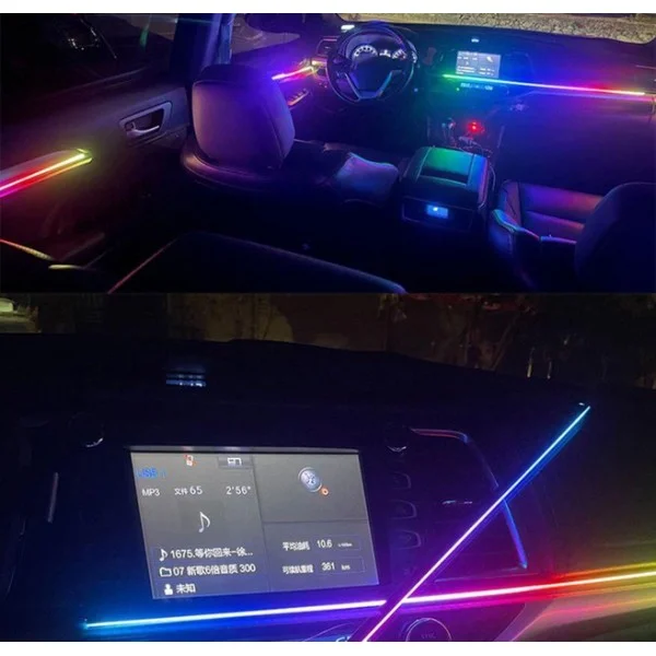 Подсветка салона авто Ambient light RGB 6в1 Bluetooth лента 12V
