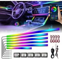 Подсветка салона авто Ambient light RGB 6в1 Bluetooth лента 12V