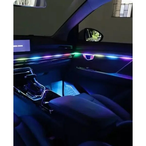 Подсветка салона авто Ambient light RGB 6в1 Bluetooth лента 12V