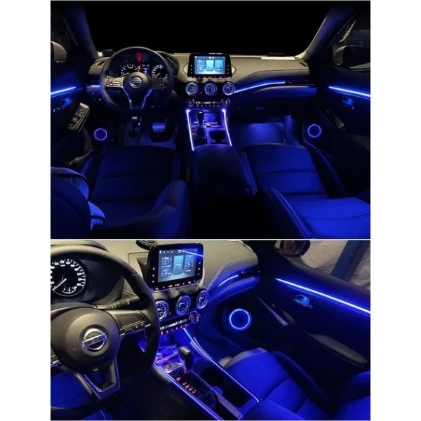 Подсветка салона авто Ambient light RGB 6в1 Bluetooth лента 12V