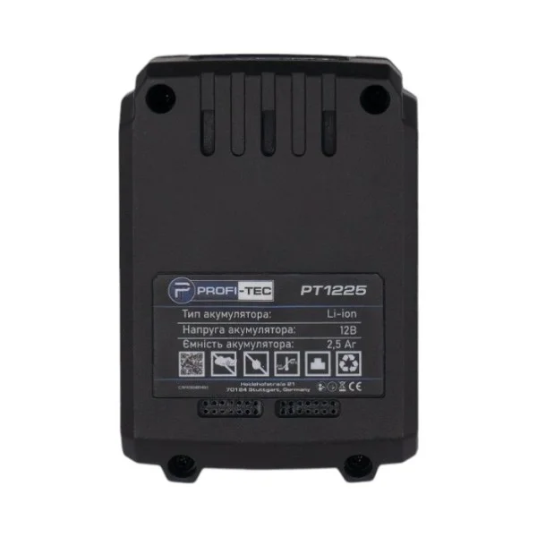 Акумуляторна батарея PROFI-TEC PT1225 для PPM-8012SCP (12 В / 2.5 Аг, високострумова, з індикатором)