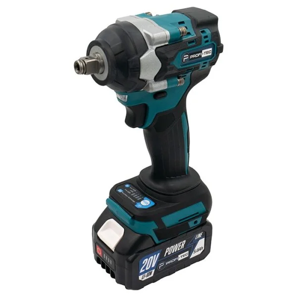 Аккумуляторный гайковерт PROFI-TEC DTW500BL POWERLine, 2×PT2040MP (4.0 Ач), зарядное устройство (006321)