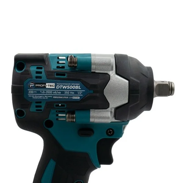 Аккумуляторный гайковерт PROFI-TEC DTW500BL POWERLine, 2×PT2040MP (4.0 Ач), зарядное устройство (006321)