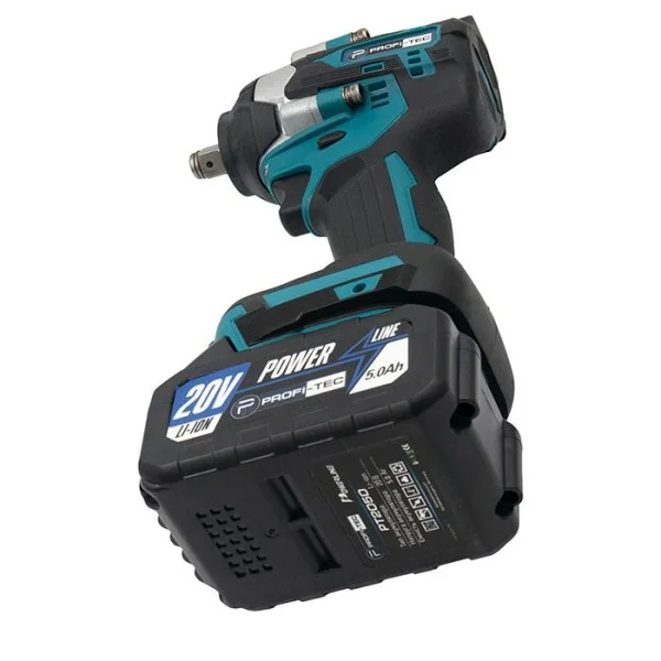 Аккумуляторный гайковерт PROFI-TEC DTW500BL POWERLine, 2×PT2040MP (4.0 Ач), зарядное устройство (006321)