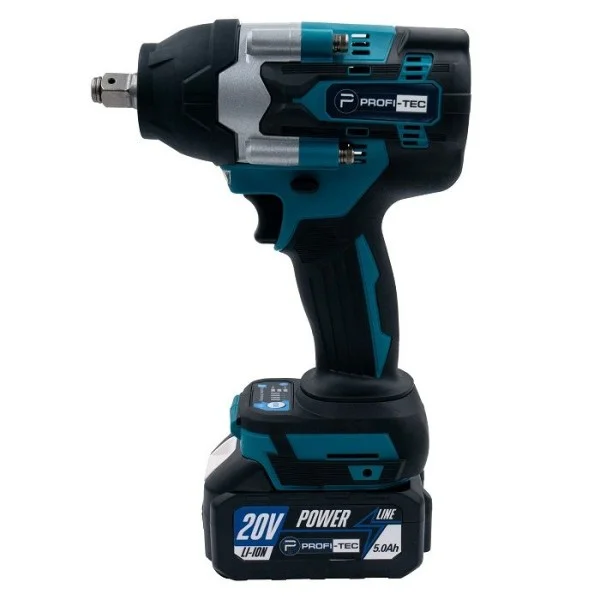 Аккумуляторный гайковерт PROFI-TEC DTW800BL POWERLine, 2×PT2040MP (4.0 Ач), зарядное устройство (006126)