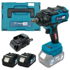 Акумуляторний гайковерт PROFI-TEC PTW820BL POWERLine, 2×PT2040EP (4.0 Аг), зарядний пристрій (007043)