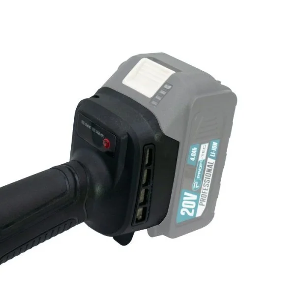 Акумуляторна кутова шліфувальна машина PROFI-TEC DGA201BL POWERLine, 1×PT2040EP (4.0Аг), зарядний пристрій (007045)