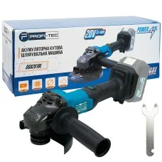 Акумуляторна кутова шліфувальна машина PROFI-TEC DGA201BL POWERLine, без акумулятора та зарядного пристрою (005961)