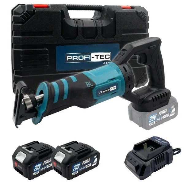Аккумуляторная сабельная пила PROFI-TEC BJR2028BL POWERLine, 2×PT2040MP (4.0 Ач), зарядное устройство (006493)