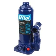 Гідравлічний телескопічний домкрат VITOL, 3Т DB-03006K/T90304S, висота підхоплення 194 мм - 372 мм, 3,33 кг (DB-03006K)