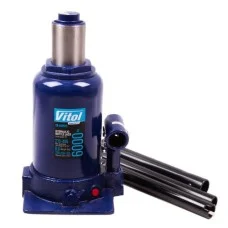 Гідравлічний телескопічний домкрат VITOL, 6Т DB-60002C/TF0602, висота підйому 215 мм - 495 мм, 10 кг (DB-60002C)
